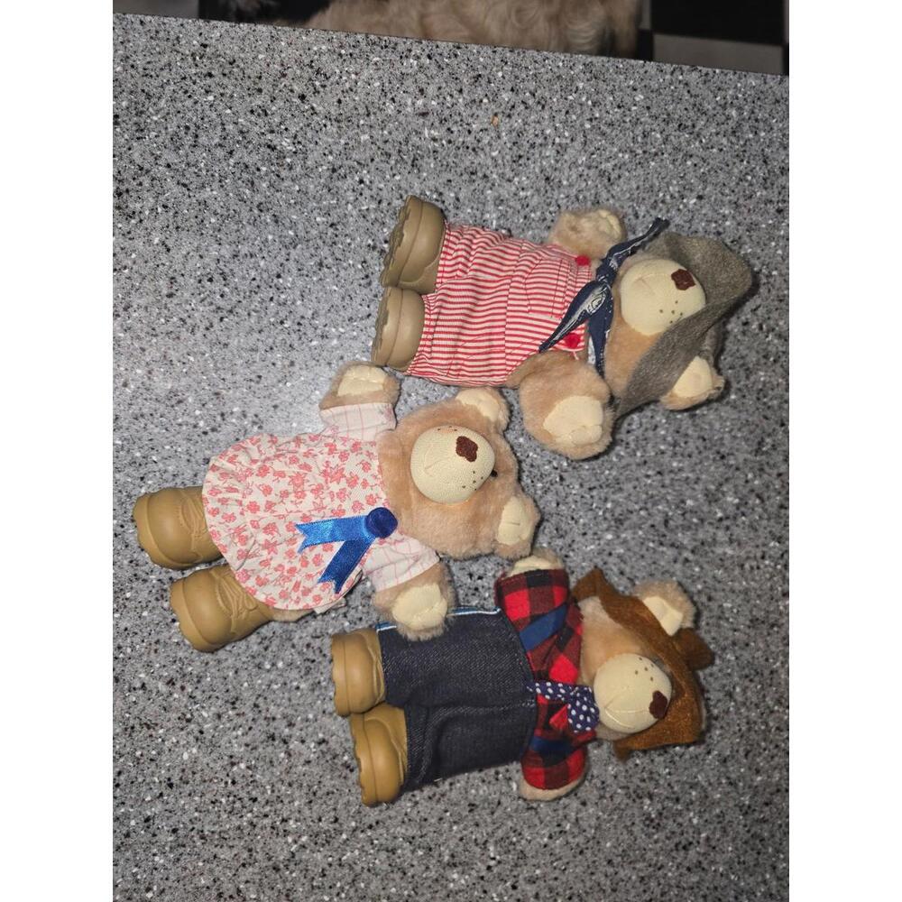 Bundle of 3 Vintage  Furskins Bears 8”  Teddy Bear 1986